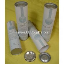Cylinder Tube Paper Board Wine Packaging Box with Tin Plate images