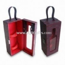 Wine Packaging Gift Box with PU Leather Handle images