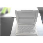 Branco Folio couro caso com teclado Bluetooth para iPad images