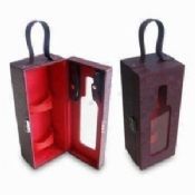 Wine Packaging Gift Box with PU Leather Handle images