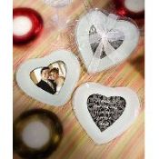 Heart-shaped photo glass coasters wedding favors images