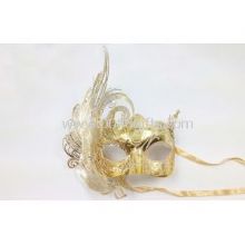 Gold Metal Feather Masquerade Venetian Masks images