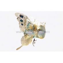 Plastic Gold Carnival Venetian Masks For Masquerade With Butterfly Shape images