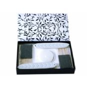 Nero / bianco in ceramica Aroma incenso bruciatore Gift Set images