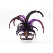Feather Carnival Venetian Masks With Crystal Masquerade Mask For Party images