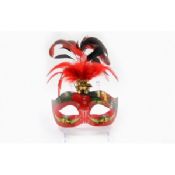 Kézzel készített piros toll maskara velencei maszk images
