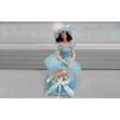 Blue Children Porcelain Doll Music Box images