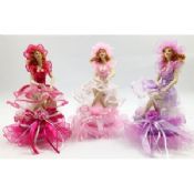 Подарочная фарфоровая Кукла музыкальная шкатулка с фиолетовый атласной лентой images