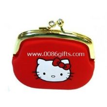 Hello kitty red metal frame coin purse silicone images