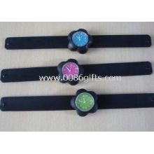 New Style Black Flower Full Color Face Children Slap Band Watches 1 ATM or 3ATM images