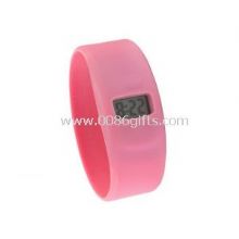 Pink Digital Bracelet Silicone Jelly Watch images