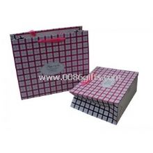 Pink Square Ribbon Handle Paper Carrier Bag images