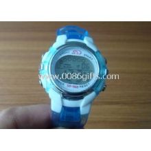 Silicone watches digital sports watch with EL lamp images