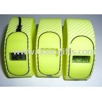 Yellow sports digital silicone jelly watch images