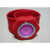 1ATM Red Diamond Silicone digital Slap Wrist Watch images