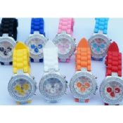 Mody kolorowe Rhinestone silikonowy Jelly Watch images