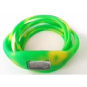 Зелений & жовті желе водонепроникний негативний іон наручних годинників images