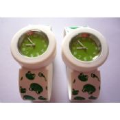 Green Frog Slap Bracelet Watches Silicon Gel images