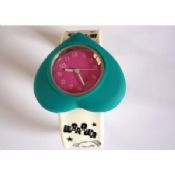 Heart shape silicone sport slap bracelet watch images