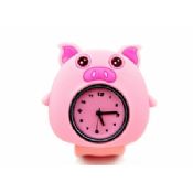 Lovely Pink Pig silicone Slap Bracelet montres images