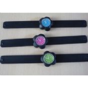 New Style Black Flower Full Color Face Children Slap Band Watches 1 ATM or 3ATM images