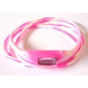Розовый & белый силиконовые Ион спортивные часы images