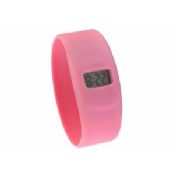 Rózsaszín digitális karkötő szilikon Jelly óra images