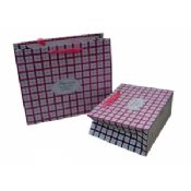 Pink Square Ribbon Handle Paper Carrier Bag images