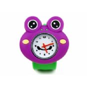 Grenouille mauve silicone Slap Bracelet montre-bracelet images