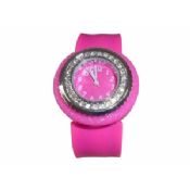Relógio da geleia do Silicone rosa diamante images
