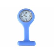 Water Resistant Precise Quartz Movement Blue Silicone Rubber Nurse Fob Watch images