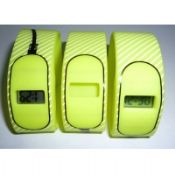 Yellow sports digital silicone jelly watch images
