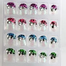 Glass stone Kids Fake Nails images