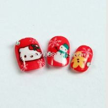 Hello kitty christmas Fake Nails For little girls images