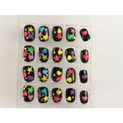 Artificial Nail Art black with glitter images