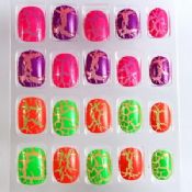 Colorful Kids decorated Fake Nails images
