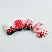 Mickey decorated kids fake nails polka dot pattern for dancing Party images