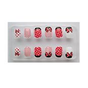 Red cartoon Kids Fake Nails for little girls images