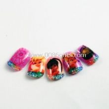 Cute Acrylic Full Cover False Nails french manicure With Pre Glued images