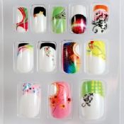 Acrylic decorated fake nails Tips Full Cover for women images