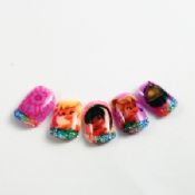 Roztomilý akrylové plné pokrytí falešné nehty francouzské manikúry s Pre lepené images