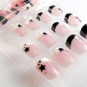Fransk manikyr Glitter falska naglar images