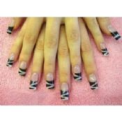 Leopard Manicure francesa imprimir Fake unhas lindas ABS para senhoras images