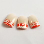 Natural looking French Manicure Fake Nails for girls images