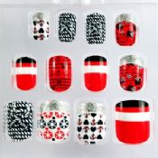 Sliver plating Nail Art Fake Nails Chinese red adult False nail images