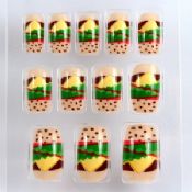 Fruits d’été jaune Nail Art faux ongles une couverture complète pour filles images