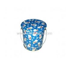 Cartoon Printed Tin Cookie Containers With Handle images