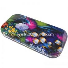 Painted Square Tin Containers Box For Eraser / Pen / Stationery images