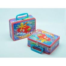 Tin Box with Plastic Handle and Lock for School Kid images