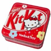 Vermelha Olá Kitty quadrado / retângulo caixa da lata images